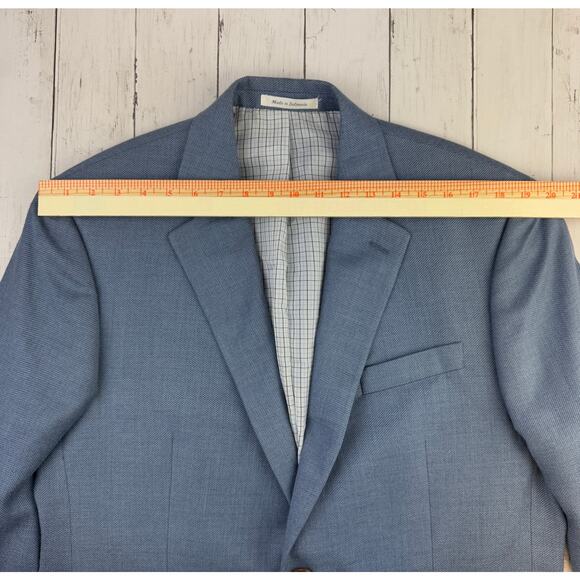 Lauren Ralph Lauren Blue Linen Blend 2 Button Single Breasted Blazer Size 42R - Picture 10 of 16